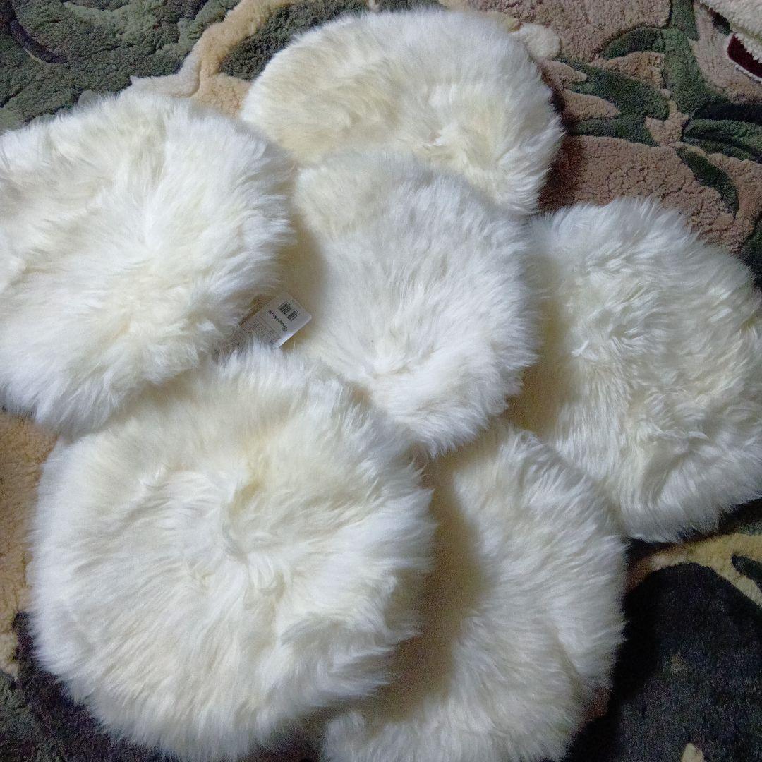 こうちゃん　6枚セット　ムートンクッション　円形　裏地付き