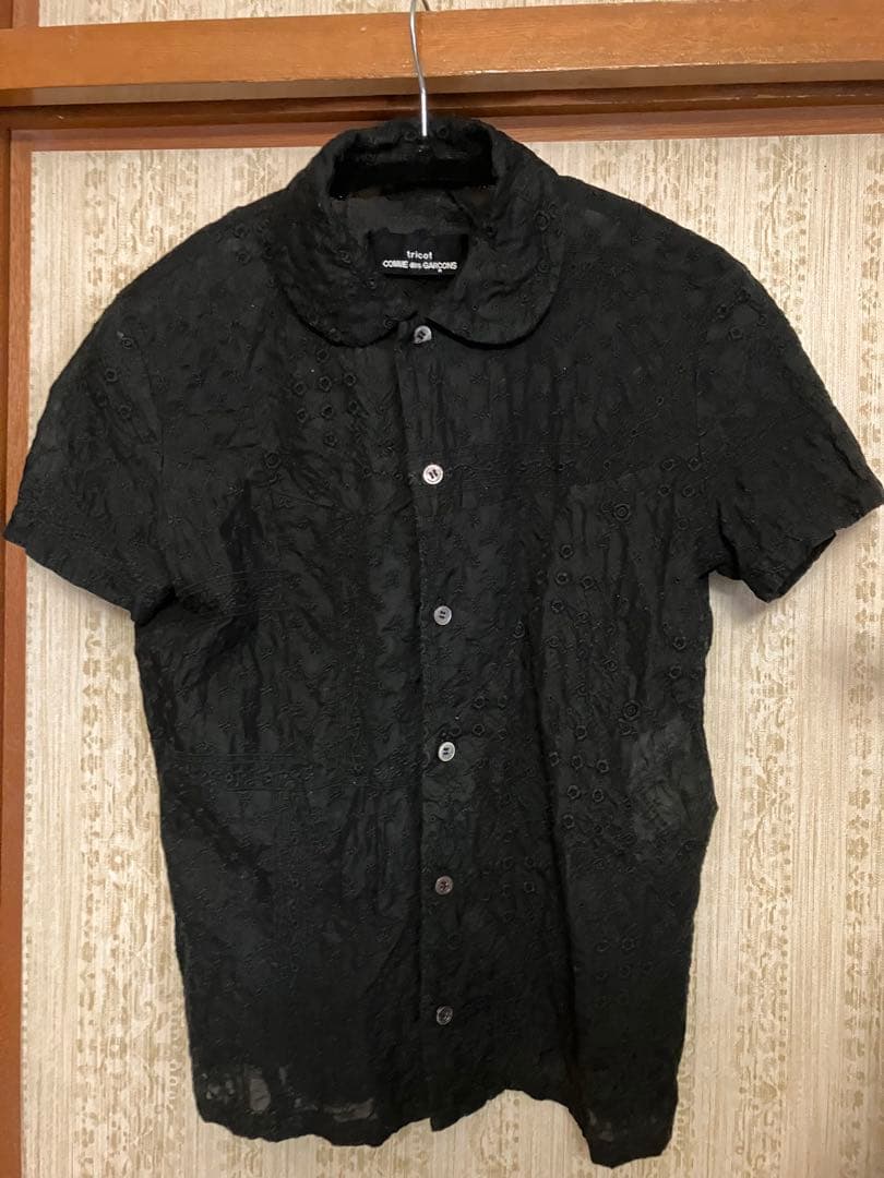tricot COMME des GARÇONS 半袖　レース　シャツ 黒