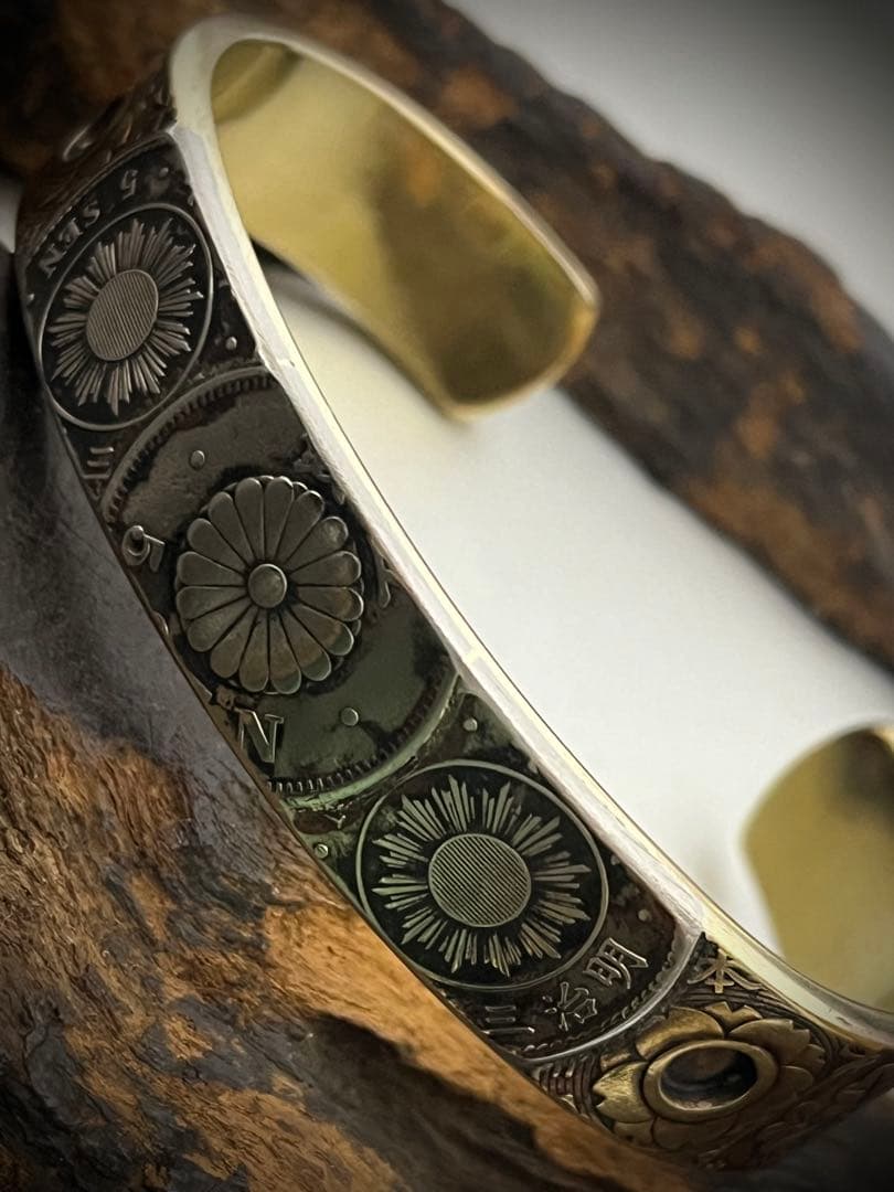 【本物古銭使用】パッチワークバングル