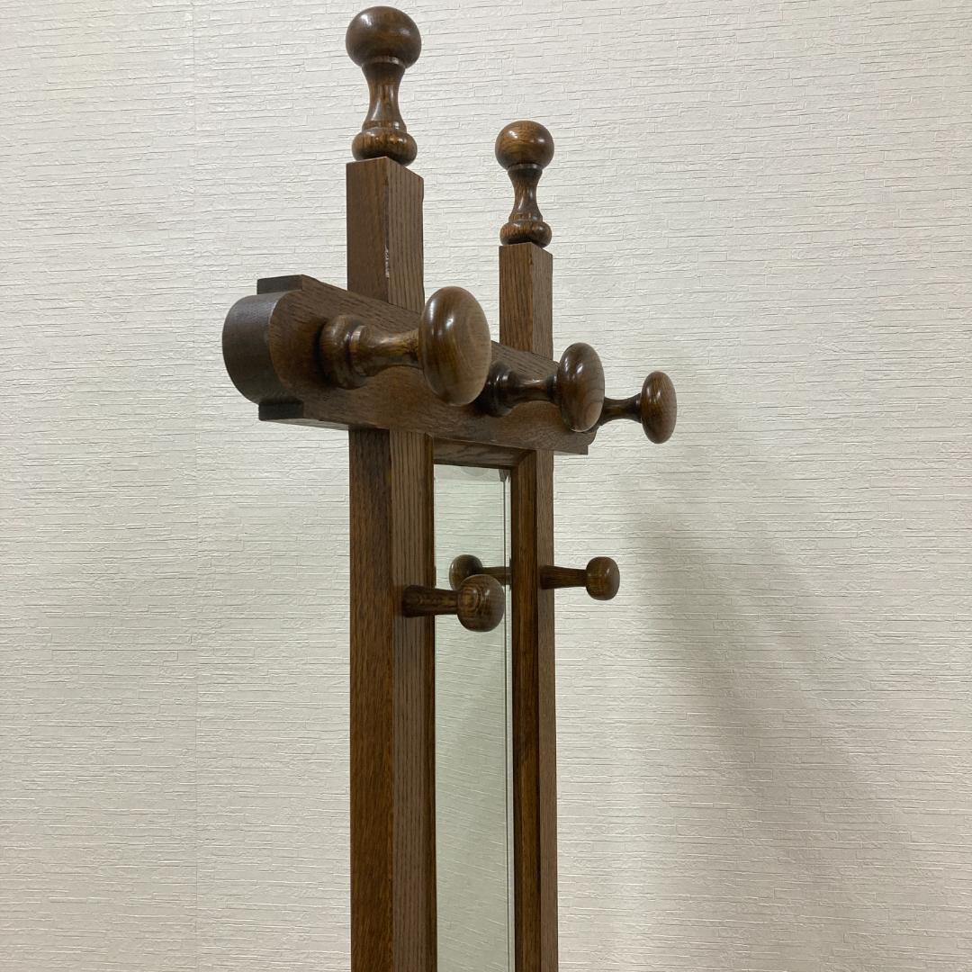 【飛騨産業】キツツキ　ハンガーラック　ポールハンガー　ベンチ　収納　ミラー　鏡