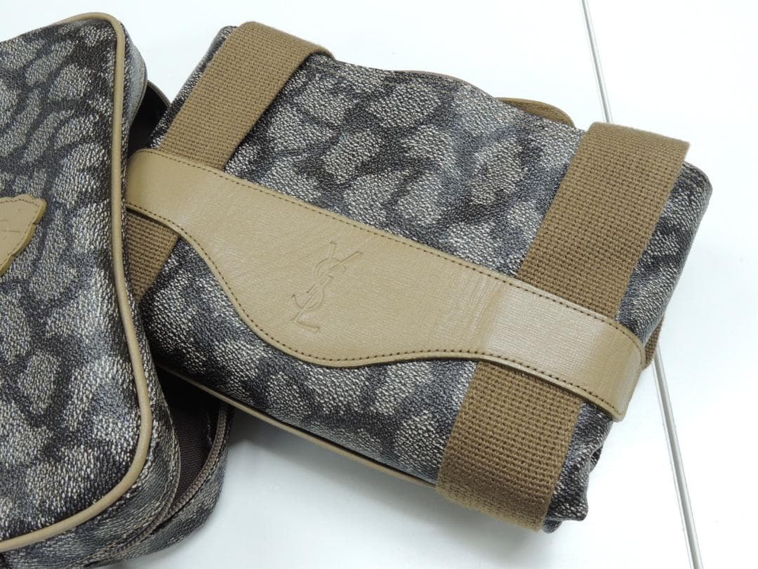 VINTAGEイブサンローラン ジラフ柄 ポーチ ボストンバッグ セカンドバッグ