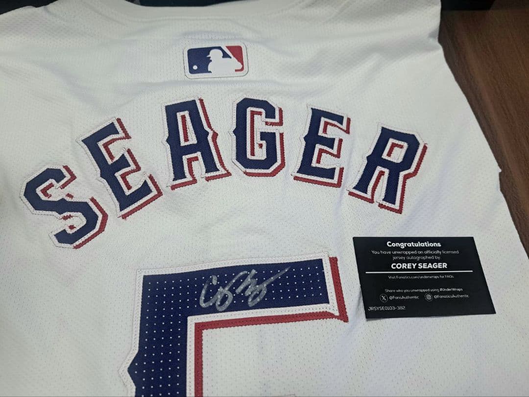 直筆サイン ユニフォーム fanatics Corey Seager シーガー