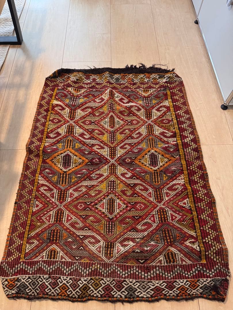トルコ キリム ヴィンテージ 幾何学模様 ラグ