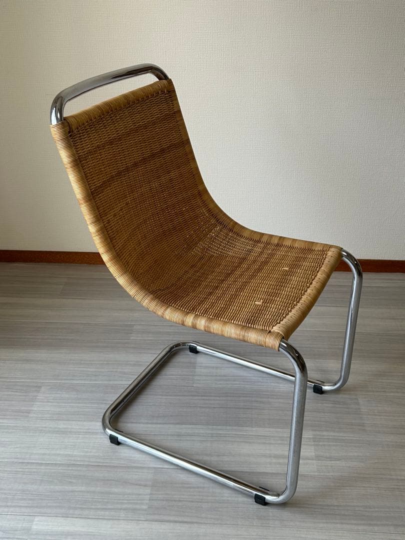 ヴィンテージ　カンチレバーチェア　籐　ラタン　スチール　椅子