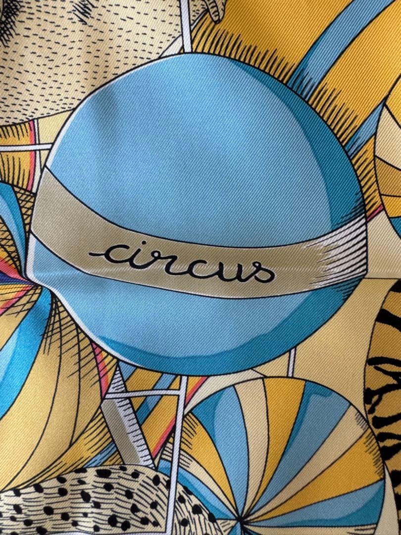 エルメス　カレ90 　サーカス　シルク　スカーフ