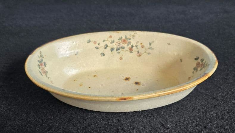 市野吉記　コウホ窯　シノワズリ　楕円深皿　花　➄