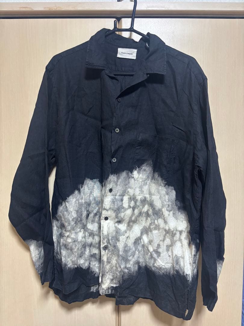MARKAWARE 長袖ヘンプオープンカラー CLOUDY BLEACHING