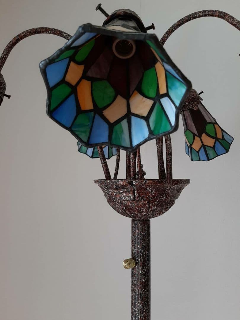 フロアライトフロアスタンド ステンドグラス アンティーク