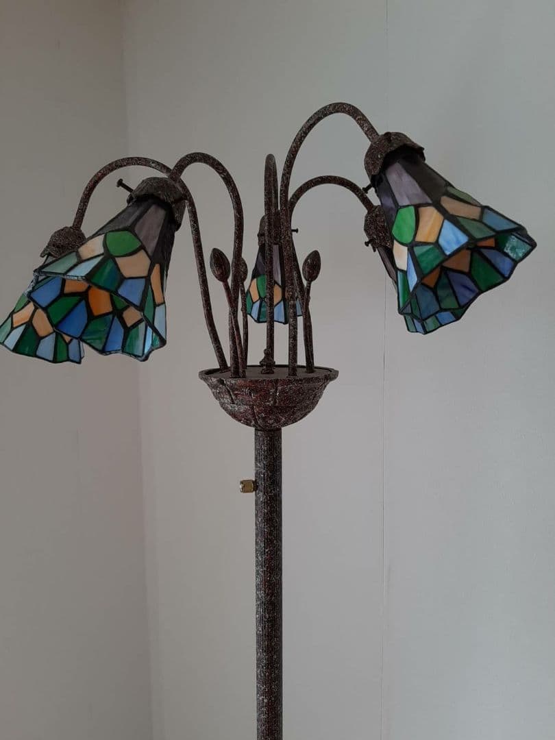 フロアライトフロアスタンド ステンドグラス アンティーク
