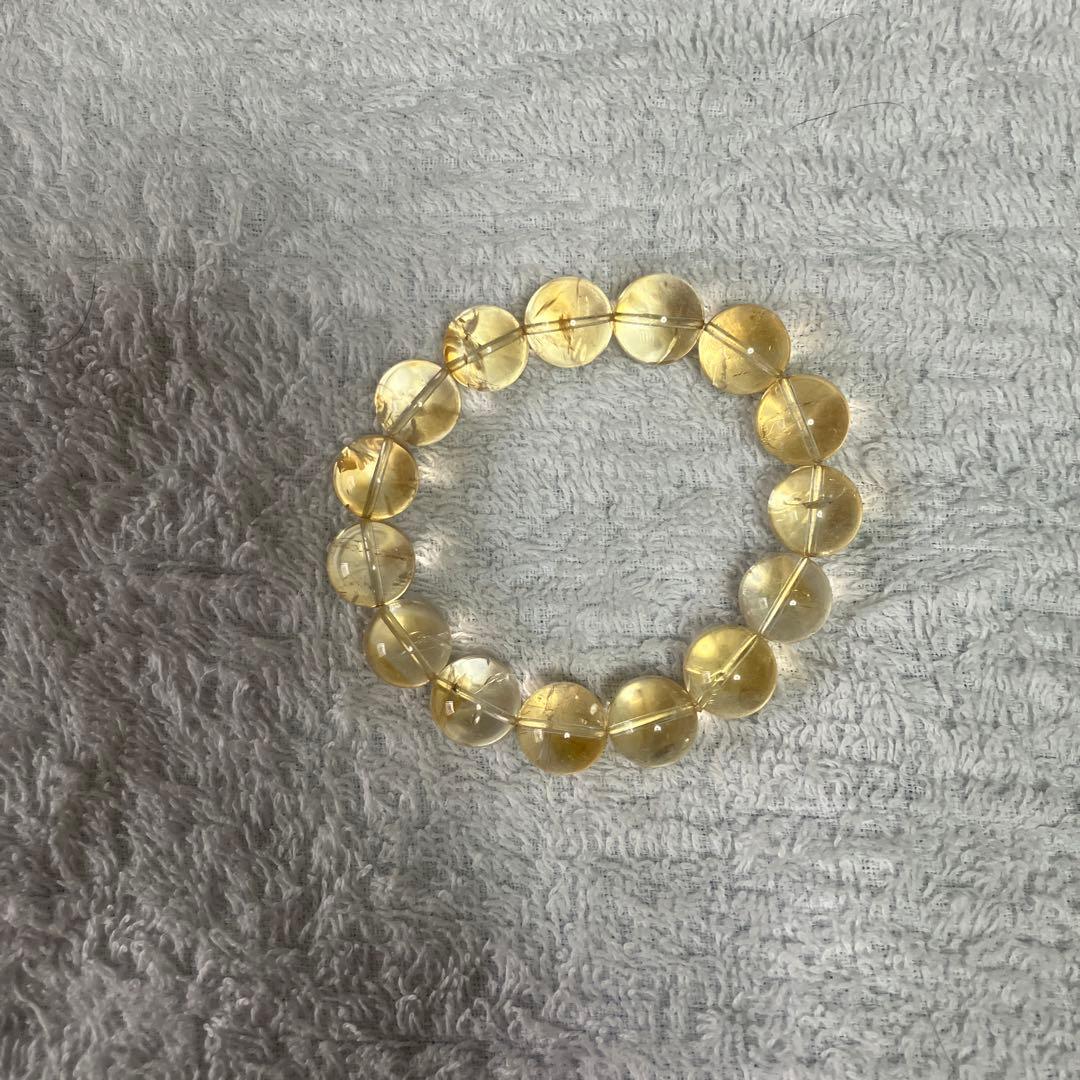 シトリン天然石13ミリ大粒ブレスレット