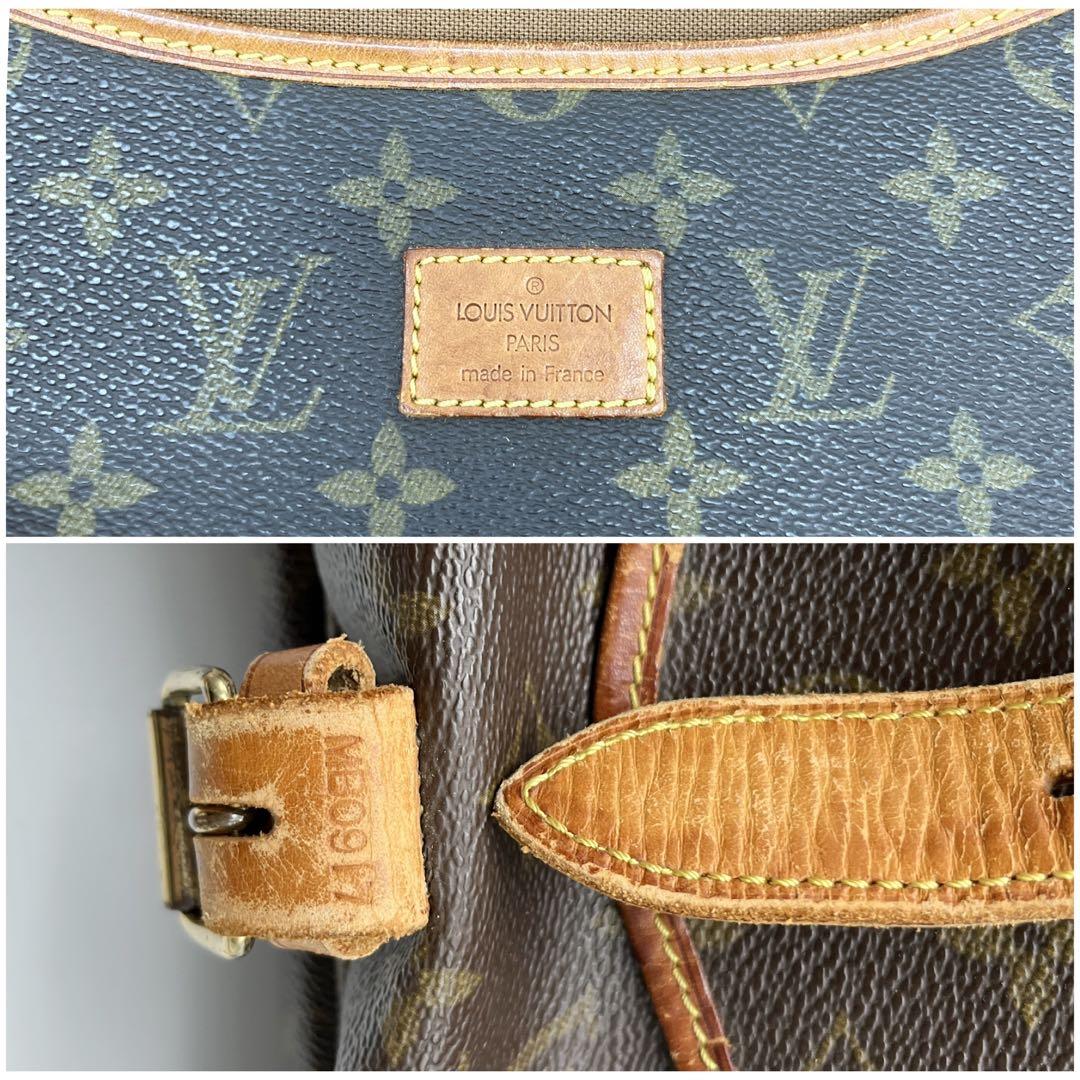 ルイヴィトン ソミュール 35 モノグラム ショルダーバッグ ショルダー千切れ有