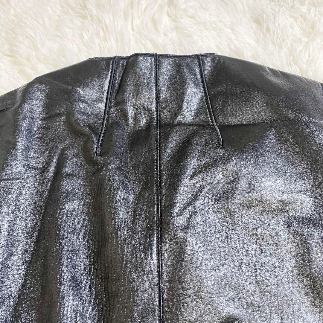 AKRIS アクリス　ラムレザー ロングコート ブラック Lサイズ