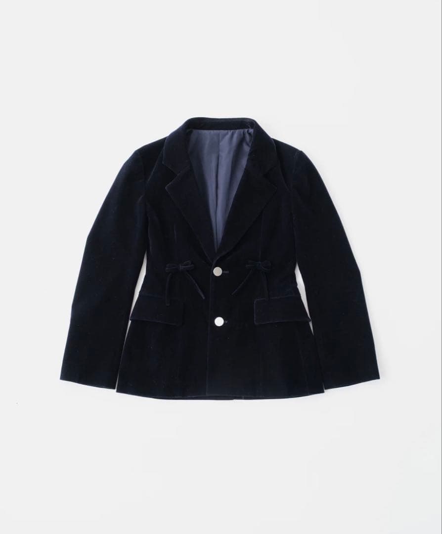 ジャケット・アウター RIBBON VELVET JACKET POPPY