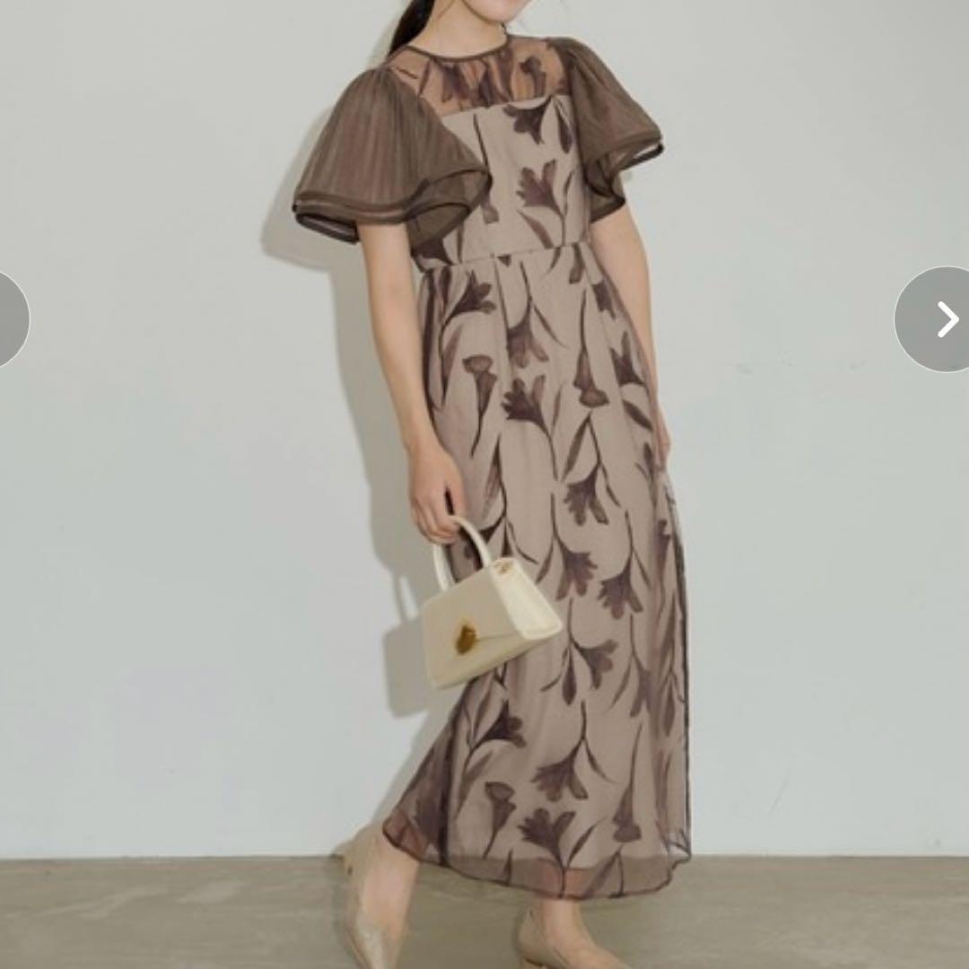 LE’RURE フラワードレス　ブラウンM-short