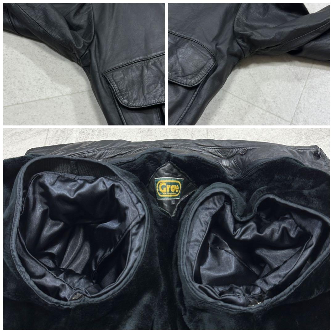 た*け様 美品【vintage】A-2 フライトジャケット 牛革 レザー インナ