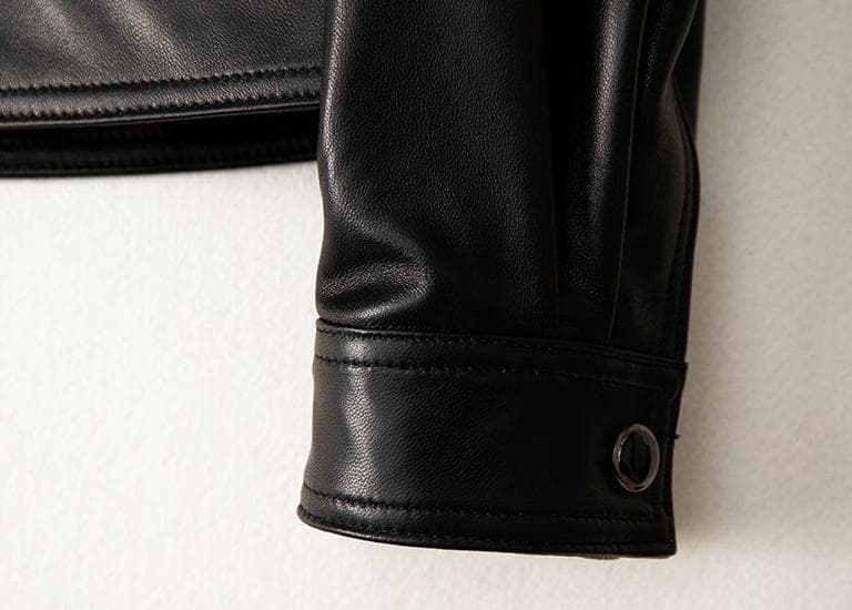 レディース上質 本革↑超ソフトなラムレザージャケット黒☆帽子付ラムレザーコート