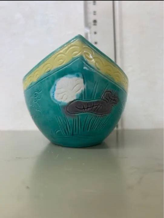 中国清康熙年製素三彩船　骨董アンティーク古美術品　唐物　江戸　青磁コレクション