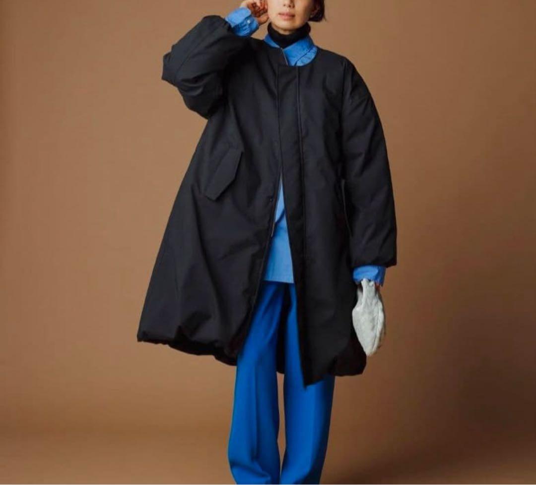 【Mily】　美品＊東原亜希 FORME ノーカラー ロングダウンコート