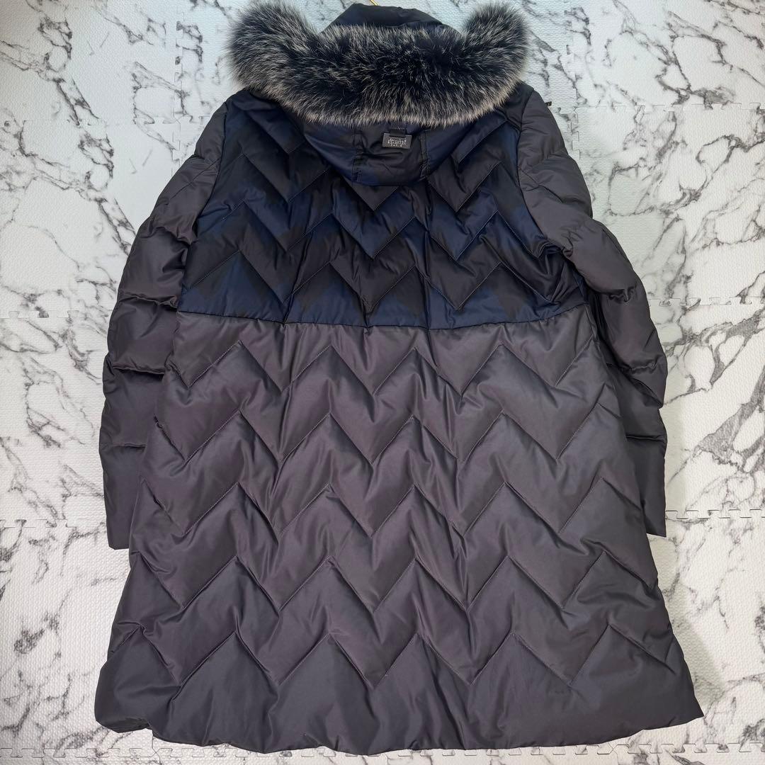 ジャンルイシェイル　ダウンコート　フォックスファー　キルティング　2way