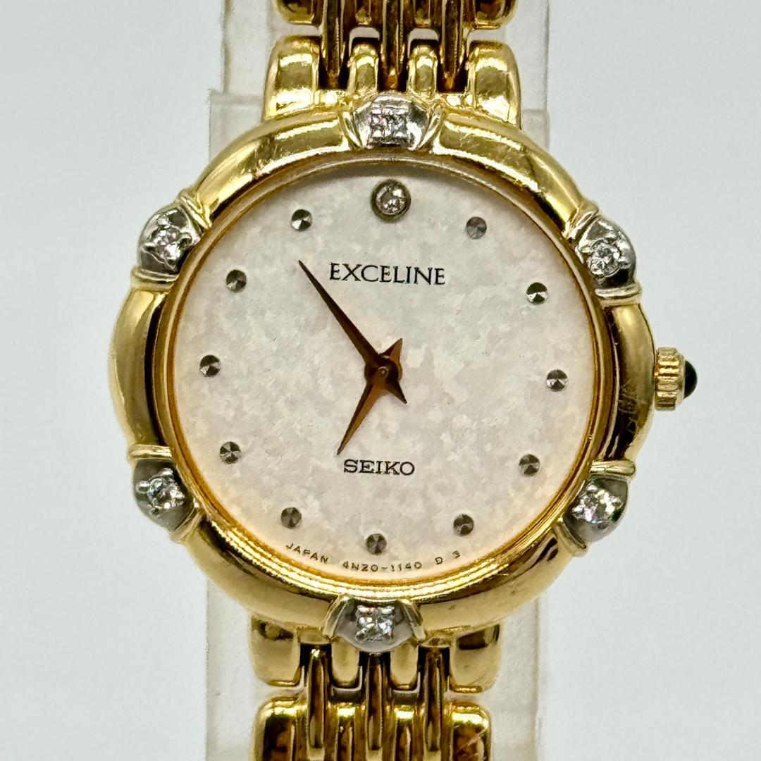 稼働品 SEIKO セイコー EXCELINE 腕時計 シルバー文字盤 ２針