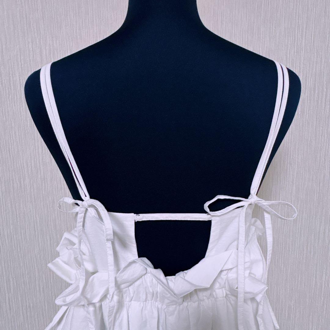 【美品】メゾンスペシャル　ボリュームバルーンロンパース　ホワイト　サロペット