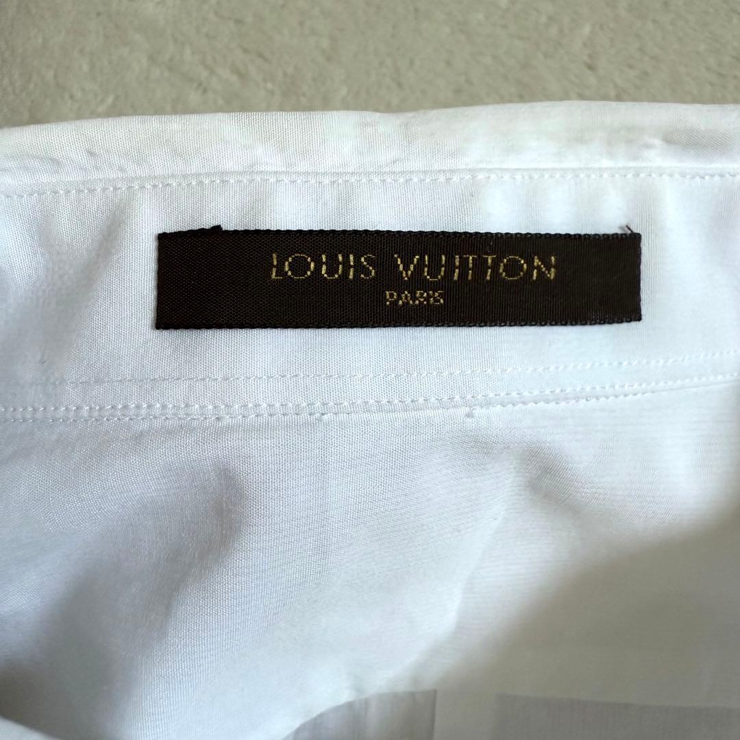 LOUIS VUITTON 長袖シャツ 刺繍 家紋 ホワイト