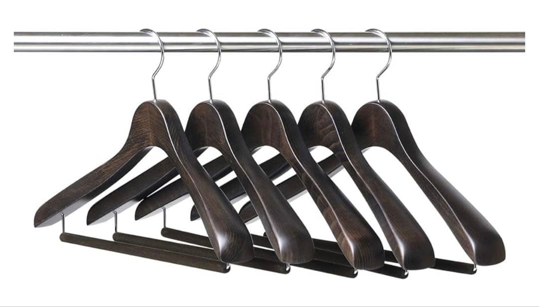 中田ハンガー 5本セット SET-15 スモークブラウン【中田工芸製】