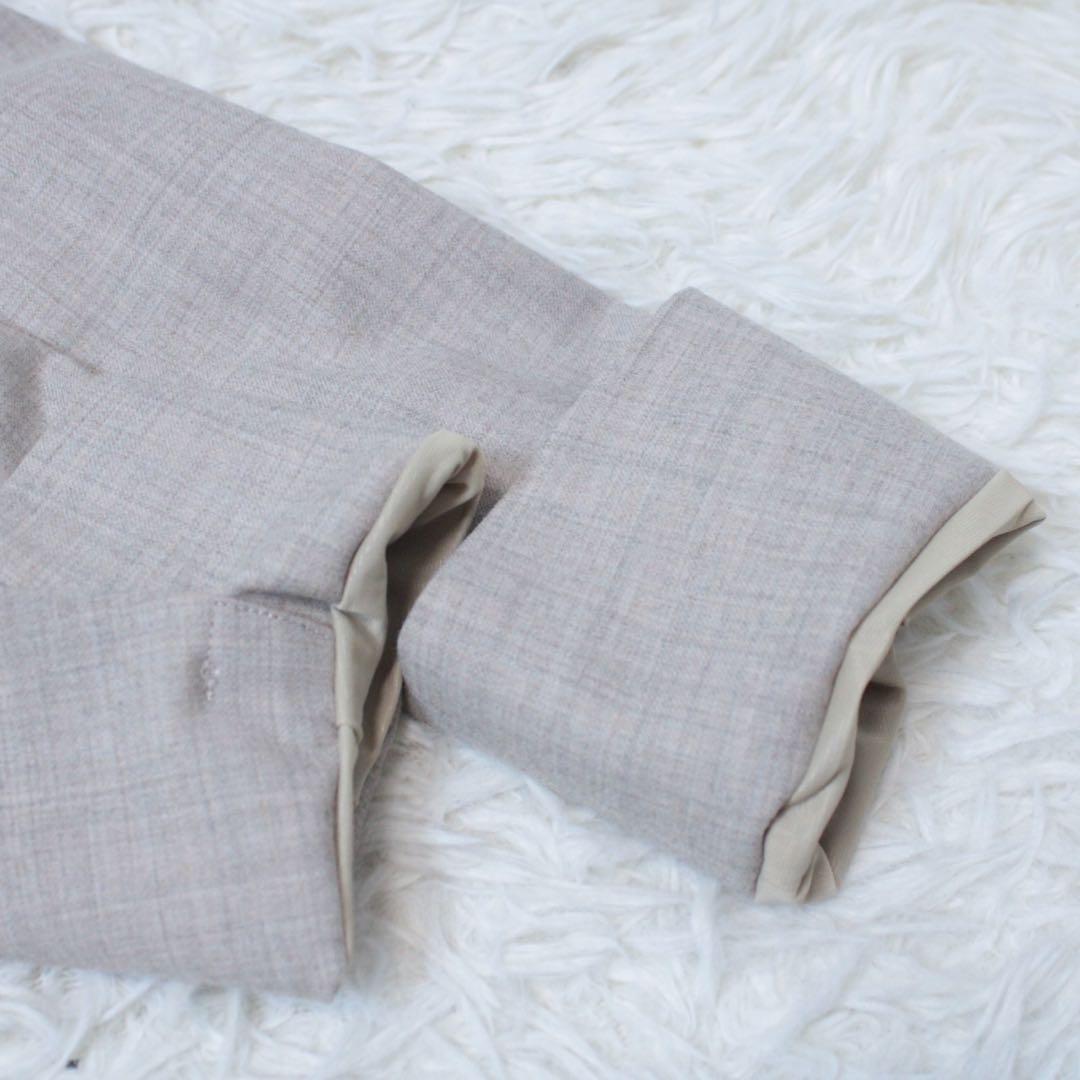 極美品 GLR サキソニー ノーラペル ダブル ジャケット セットアップ 40