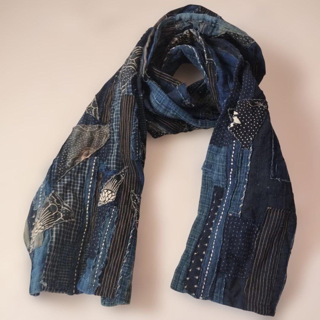 襤褸　インディゴ パッチワーク スカーフ　キャピタル　ポータークラシック RRL