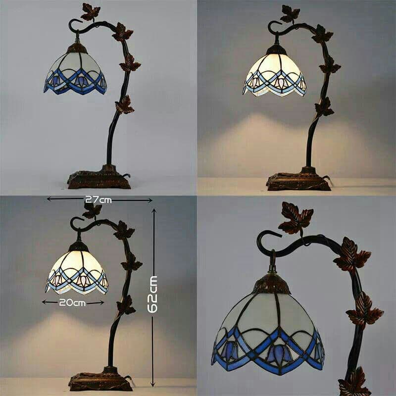 ティファニースタイルテーブルランプ電気スタンドガラスランプシ\rローズシャンデ1