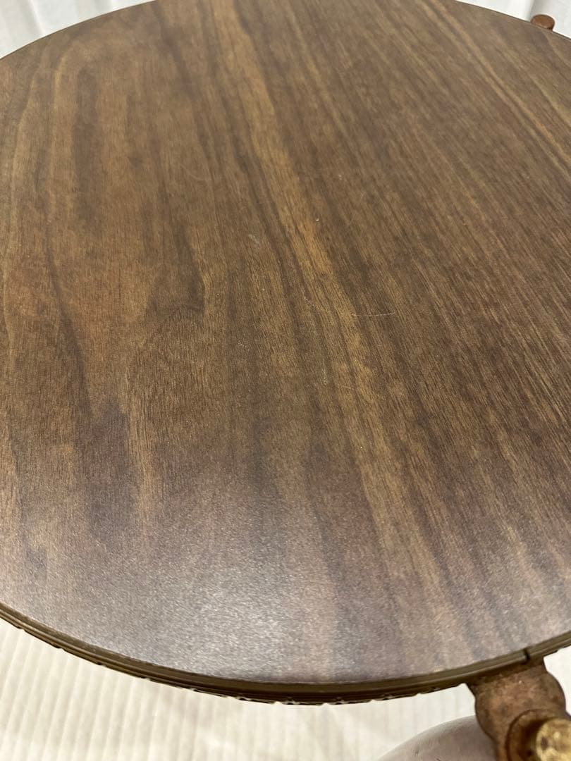 【最終値下】ミッドセンチュリー60s ダークブラウン円形ミニテーブル