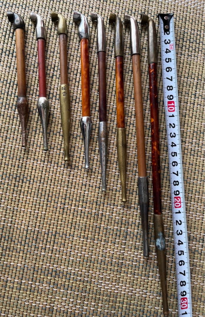 アンティーク キセル 8本セット 煙管 竹製 木製 金属製 レトロ 古道具 骨董
