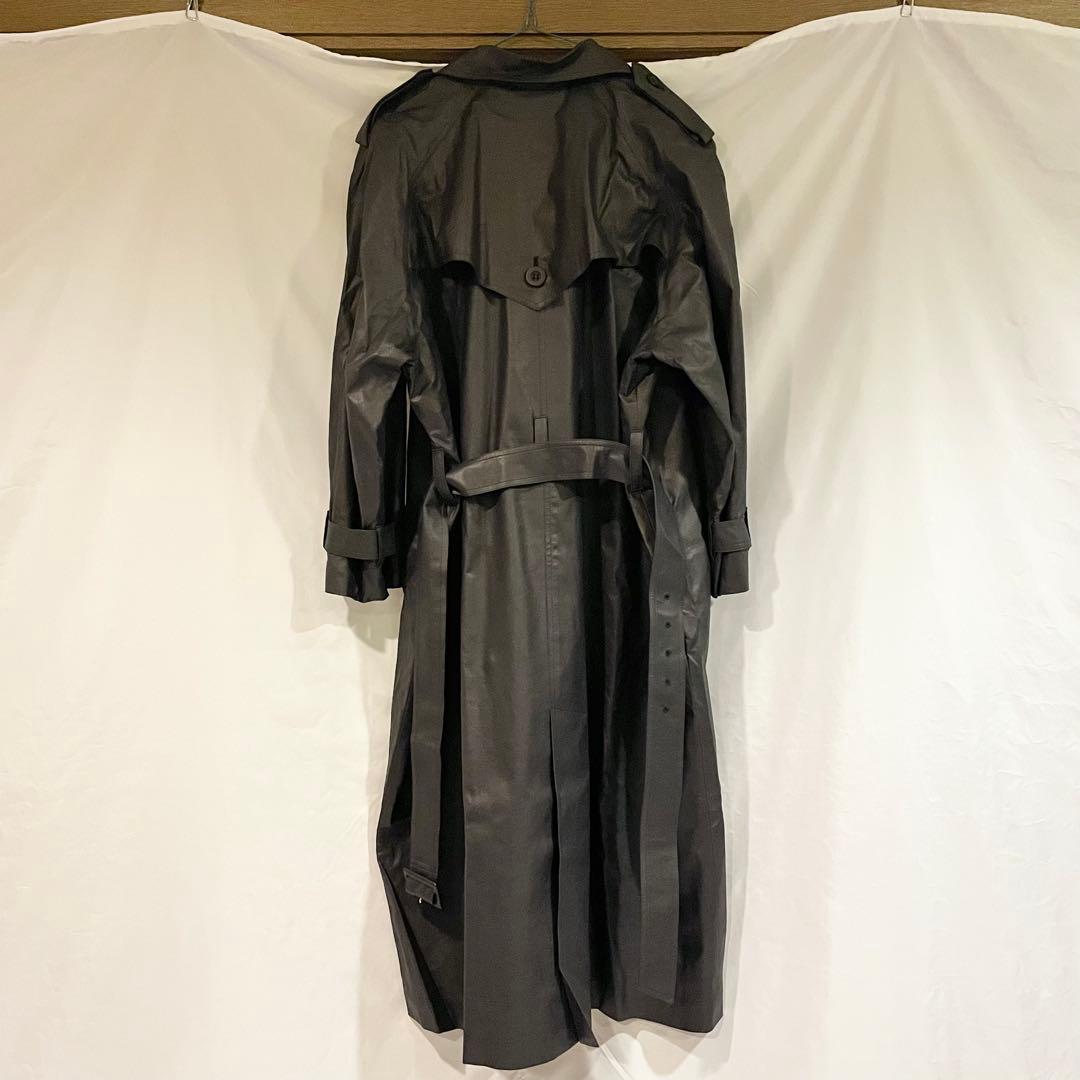 【希少】　高級　レザー調　超ロング丈　トレンチコート