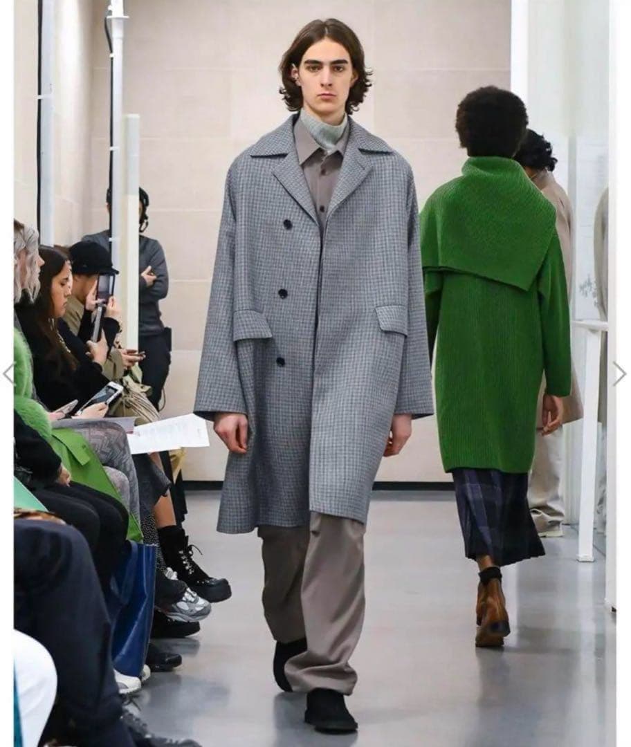 AURALEE 19AW チェック柄 ステンカラーコート