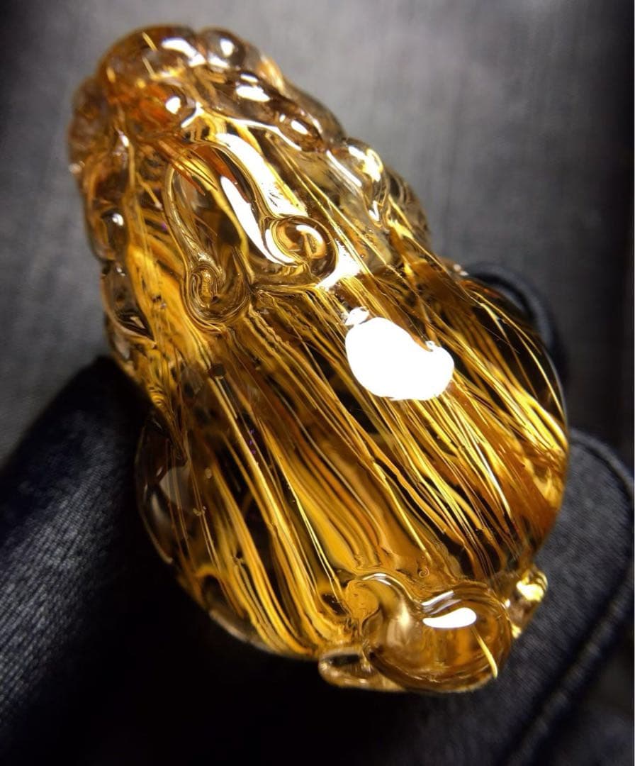 ⭐︎天然銅色ゴールドルチルクオーツ ルース 69.5g