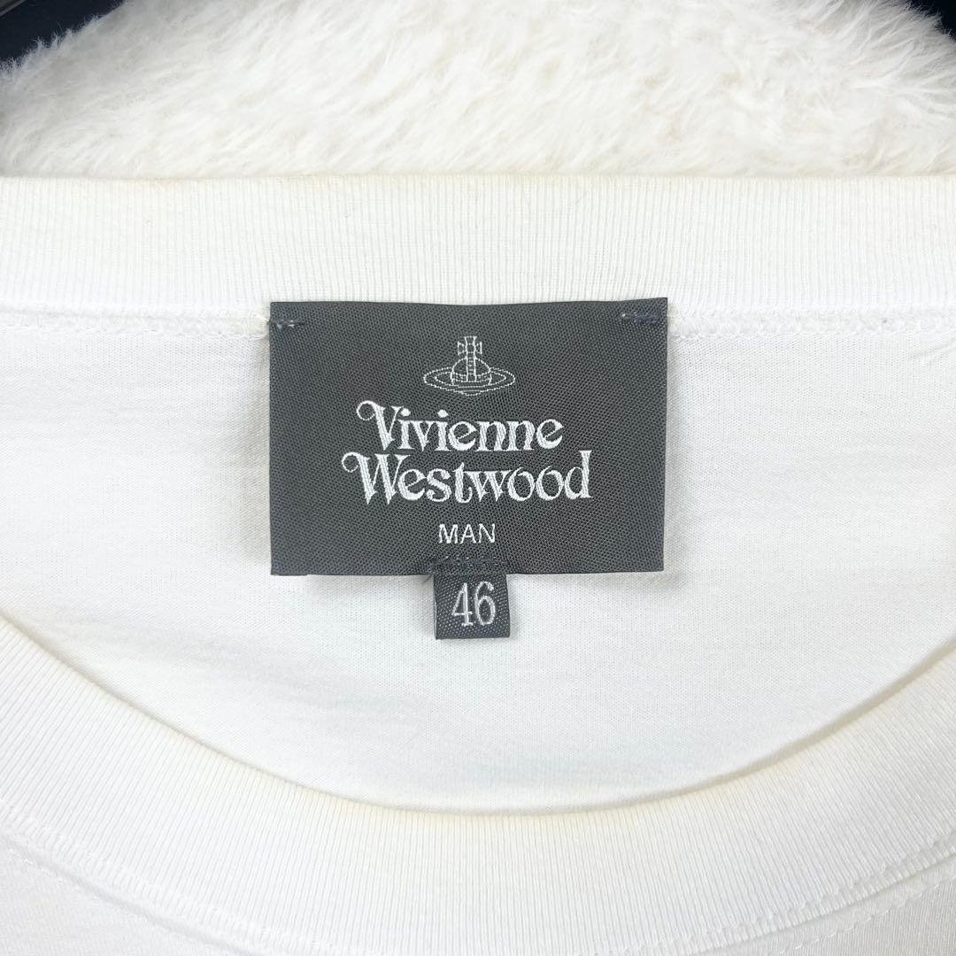 【ヴィヴィアンウエストウッドマン】フロントオーブロゴ長袖カットソー☆コットン☆M