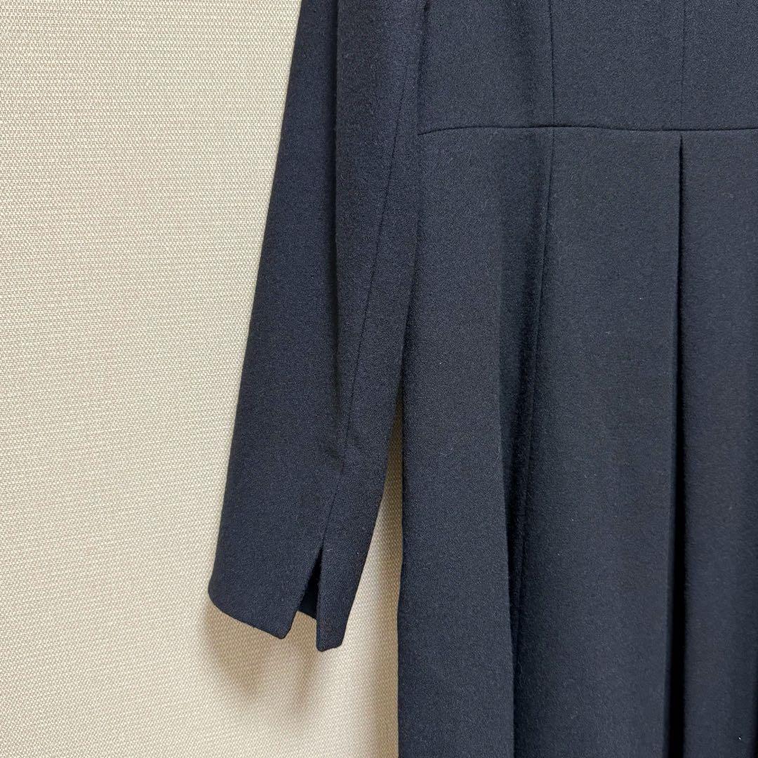 【新品】マダムヒロコ フォーマルロングコート 黒 ７号尾州産ウール100%上質