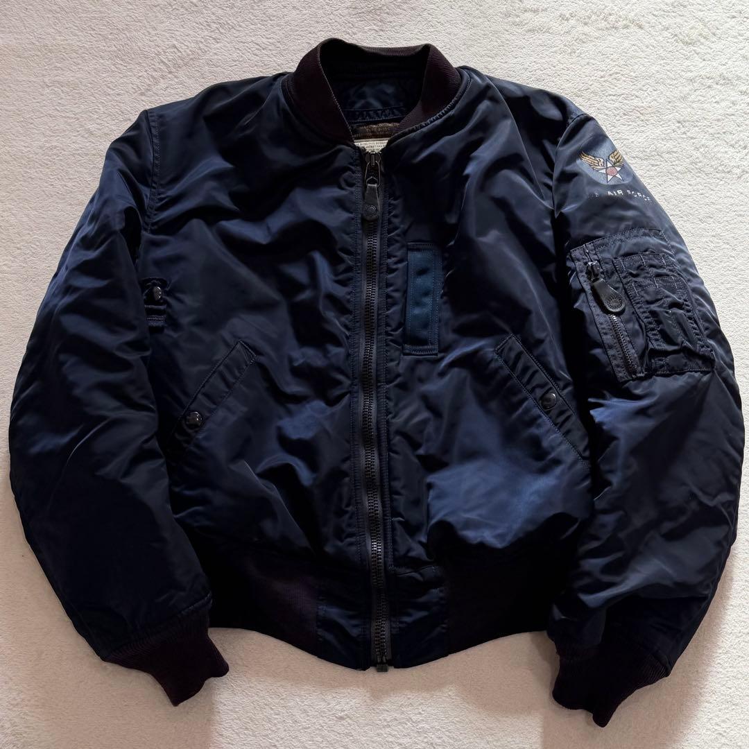 50s復刻　アルファ　B-15C　短丈　USA製　Y2K ネイビー　M