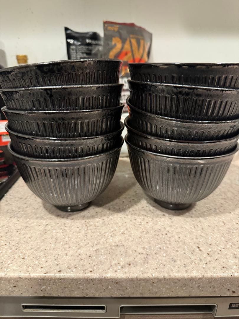黒色テクスチャー食器10個セット