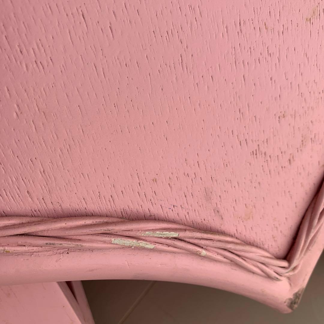 ラタンハートチェスト　ピンク