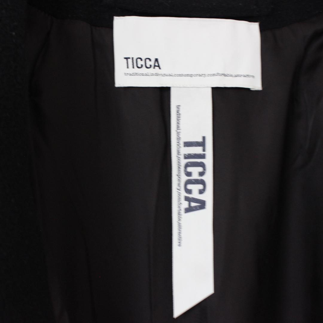 TICCA テントコート Fサイズ ブラック ウール ダブルボタン