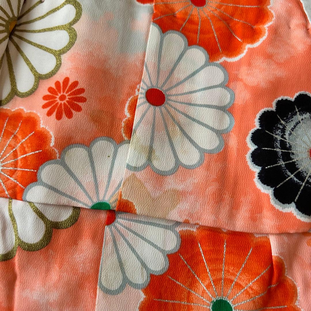 七五三 3歳 子供着物 753 アンティーク着物 被布 女の子 三歳 ピンク 白