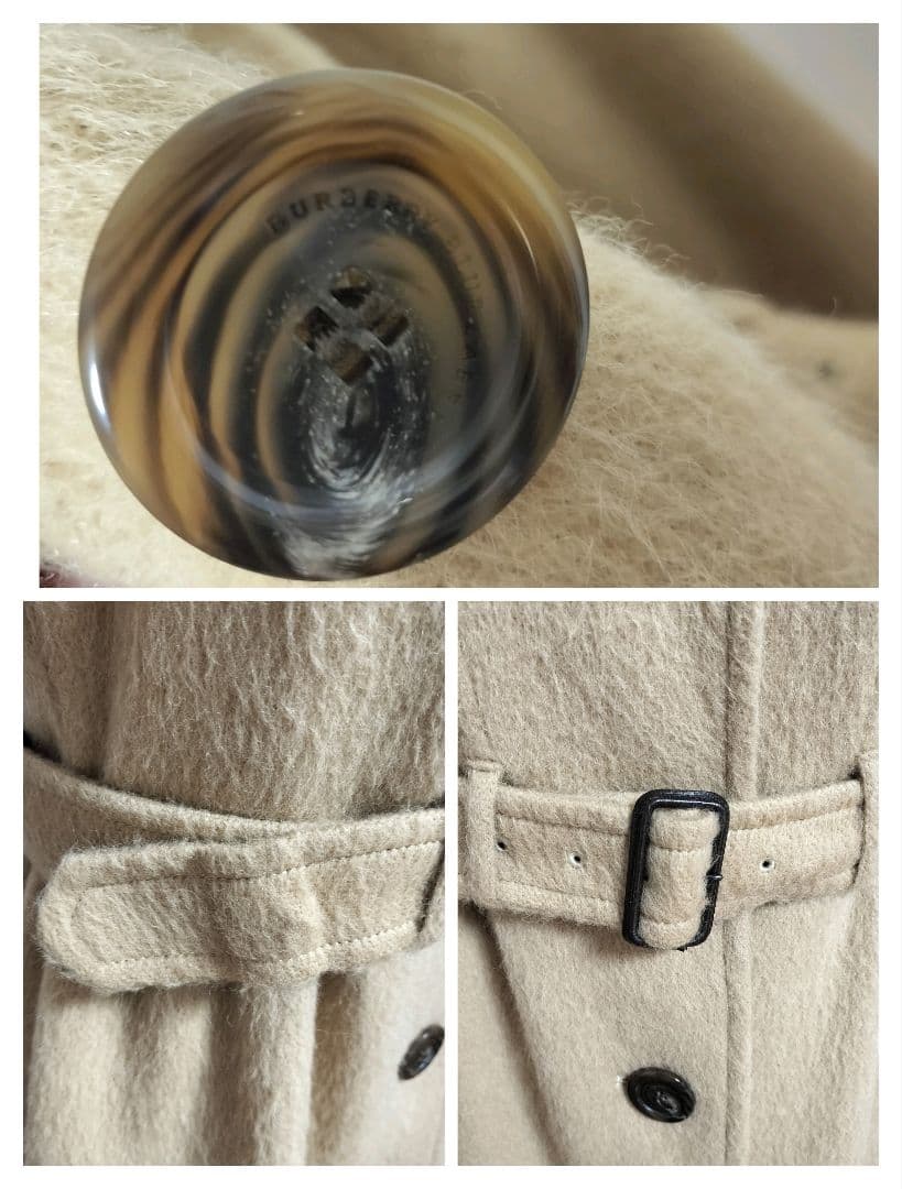 【バーバリーブルーレーベル】 Aラインコート　ノバチェック柄　ベージュ 38