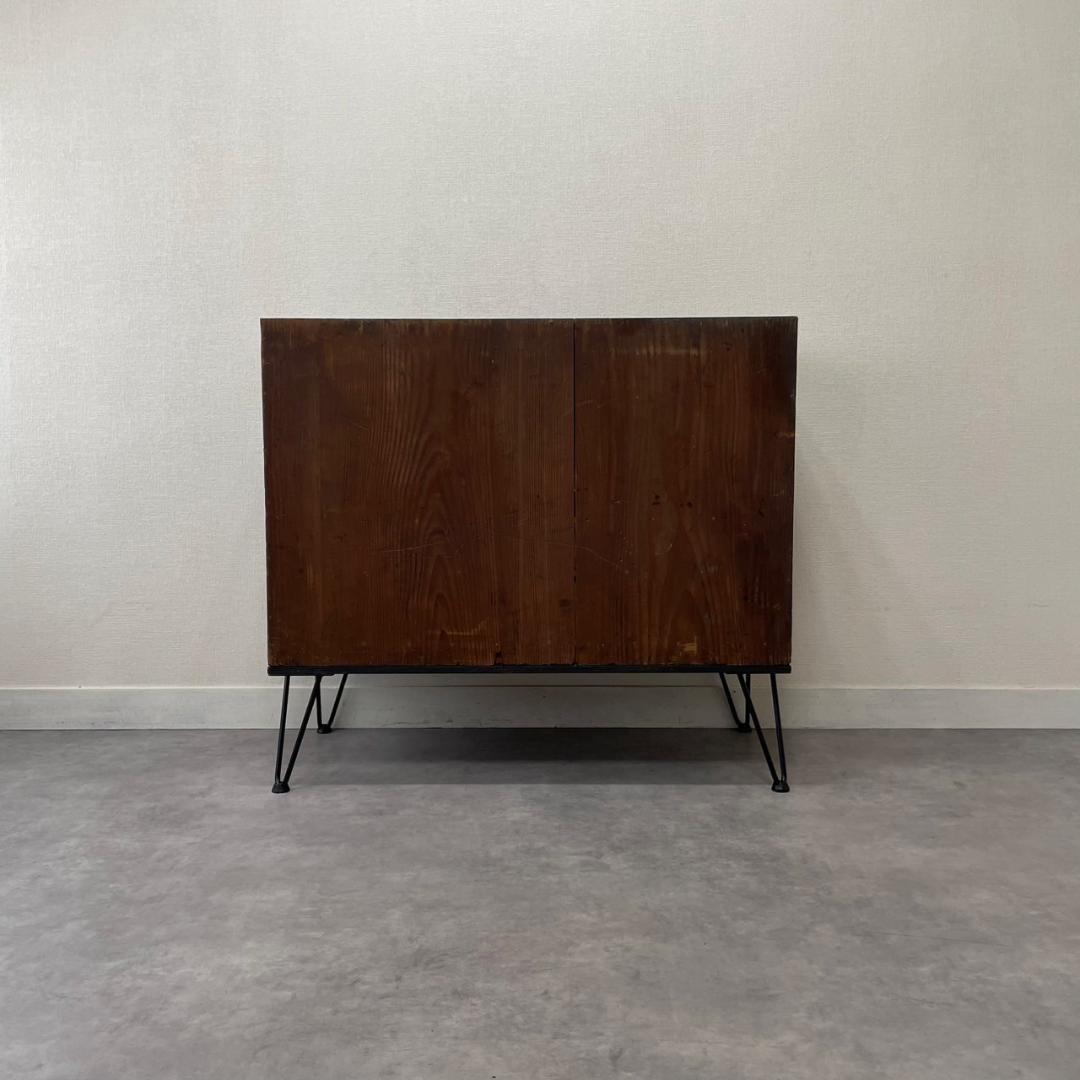 ヴィンテージ 無垢材 ローチェストアイアン脚 引き出し ローボード ビンテージ