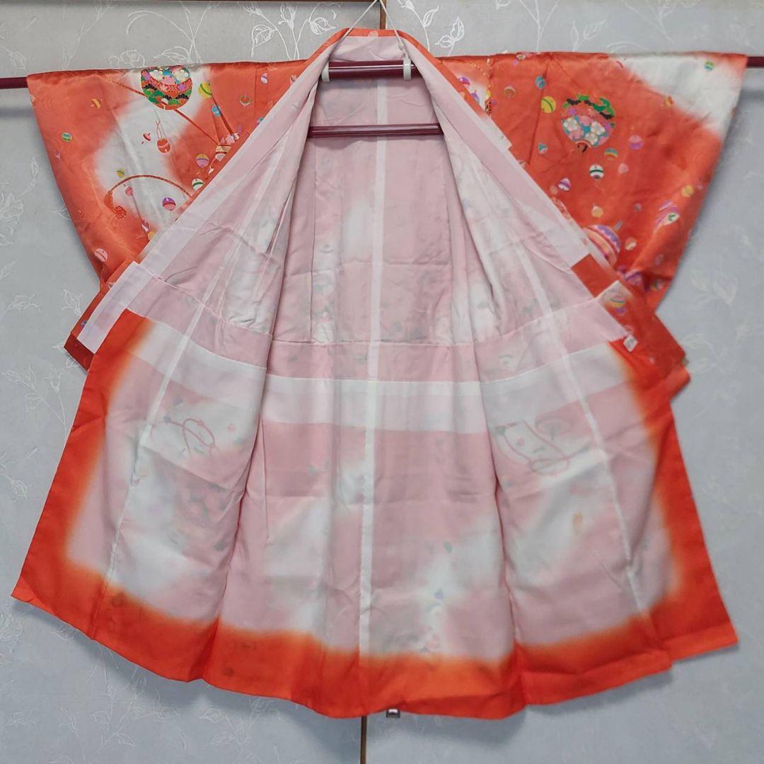 NK7子供着物正絹3歳前後着丈89センチ裄丈48センチ非常に綺麗美品