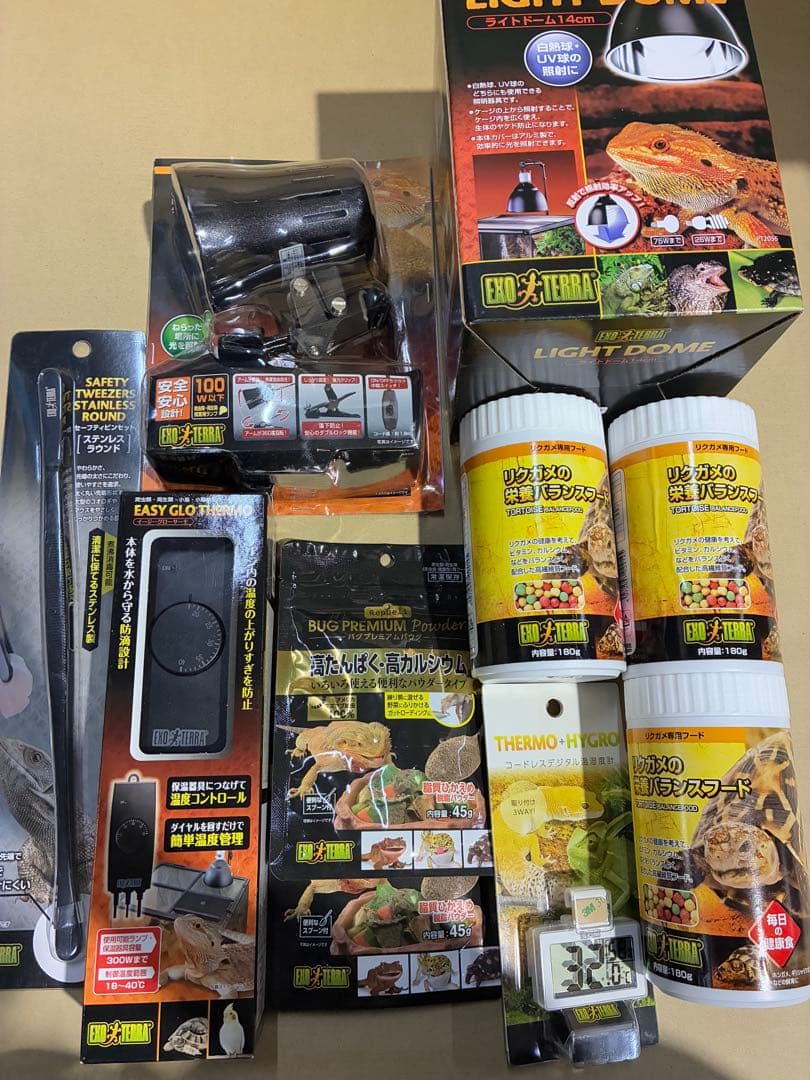 【未使用】爬虫類 ヒーター バスキングランプ エサ サーモスタット 床材