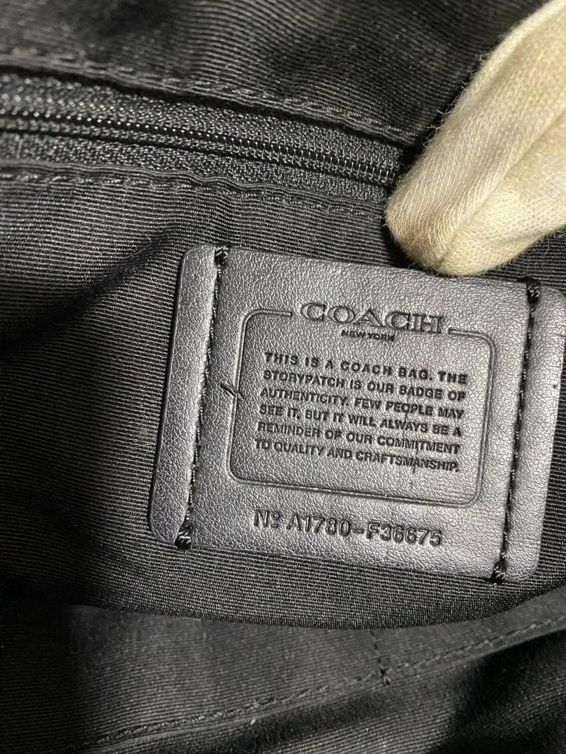 【美品】COACH コーチ F36675 レザー トートバッグ ハンド ブラック