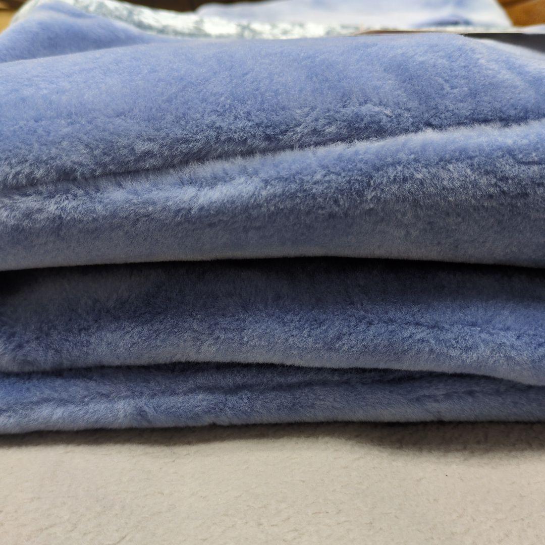 西川毛布かいまき(夜着)ブルー無地