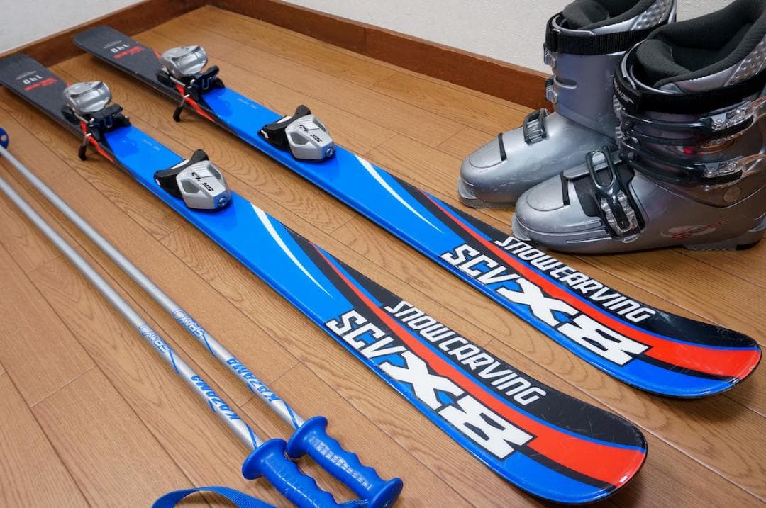 メンテ済 140cm 靴24cm CARVING スキーセット