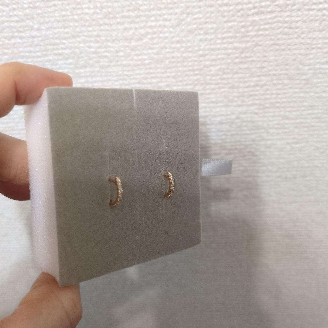 @ k18PGダイヤモンド合計0.2フープピアス